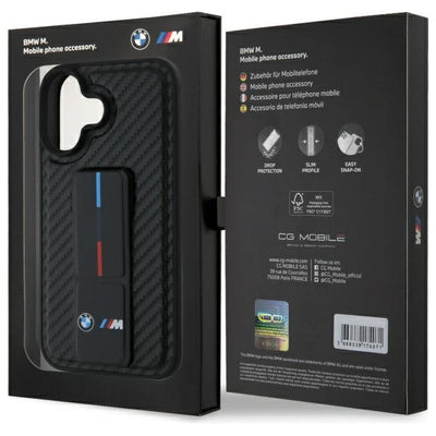 BMW M Grip Stand Smooth and Carbon case for iPhone 16 - black