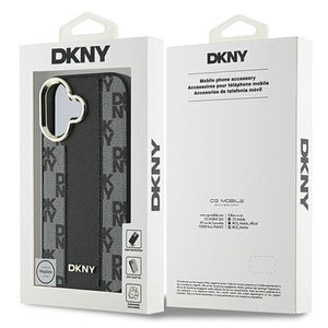 DKNY Checkered Pattern Magsafe iPhone 16 Plus Case - Black