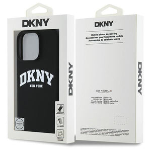 DKNY Silicone White Printed Logo MagSafe Case for iPhone 16 Pro Max - Black