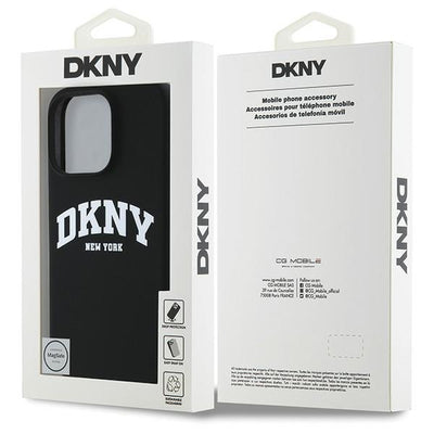 DKNY Silicone White Printed Logo MagSafe Case for iPhone 16 Pro Max - Black