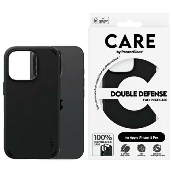 CARE by PanzerGlass Feature Double Defense Case for iPhone 16 Pro - Black