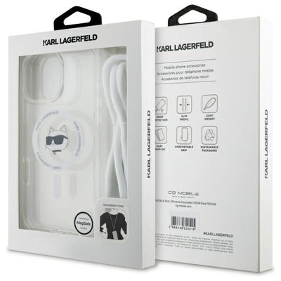 Karl Lagerfeld IML Choupette Head &amp; Cord Magsafe Case for iPhone 16 Pro Max - Clear