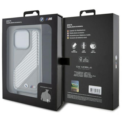 BMW M Edition Carbon Stripe &amp; Strap iPhone 16 Pro Case - Gray