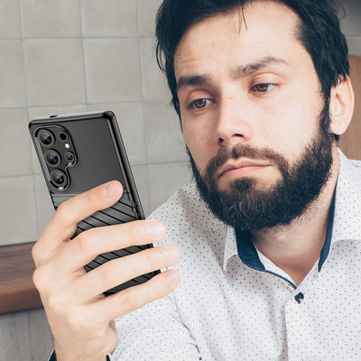 Thunder Case Samsung Galaxy S25 Ultra Silicone Armored Case - Black