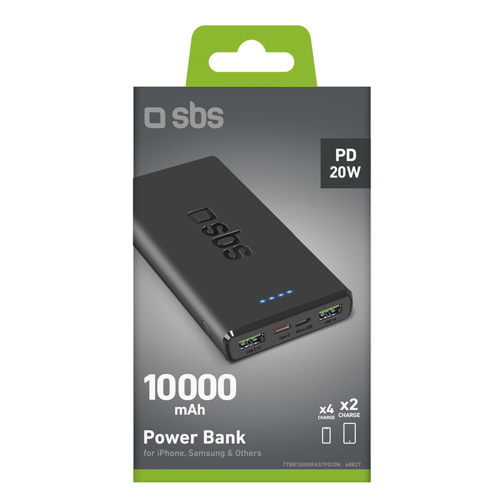 Powerbank SBS TTBB10000FASTPD20K 10000 mAh 20W with Power Delivery - black