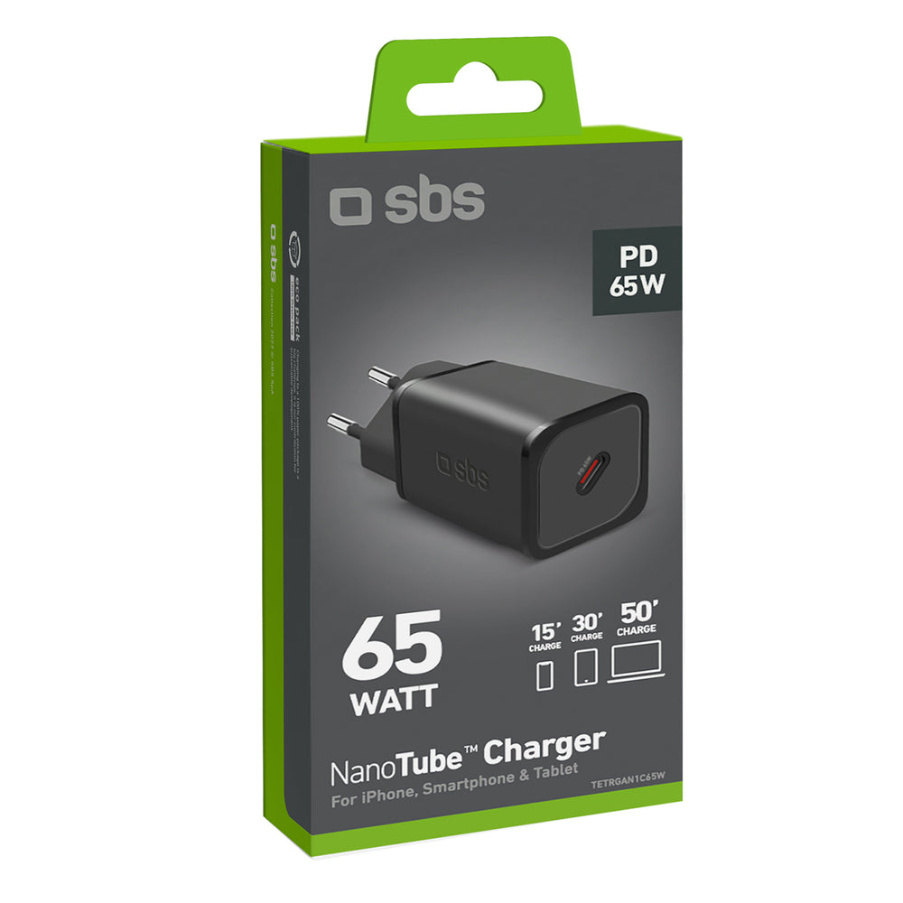 SBS TETRGAN1C65W 65W GaN Power Delivery Charger - Black