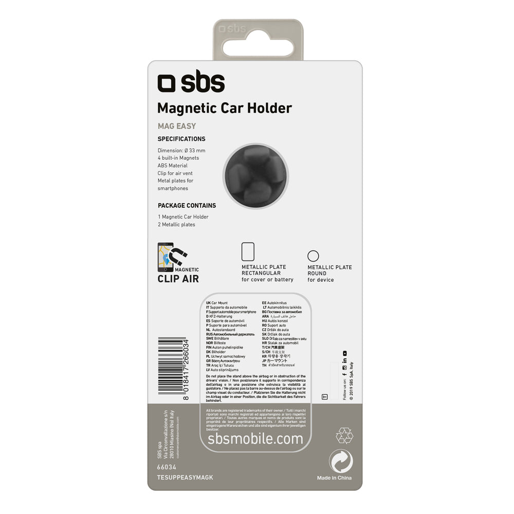 SBS TESUPPEASYMAGK smartphone holder magnetic, for air vent - black