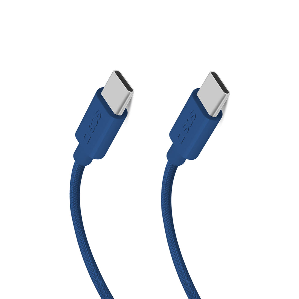 SBS TECABLETISSUETCCB USB-C - USB-C 1.5m 60W braided cable - blue