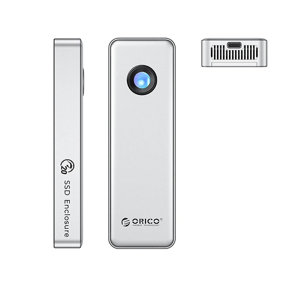 „Orico OUM2-G20“ M.2 NVME USB-C 3.2 20Gb/s diskas – sidabrinis