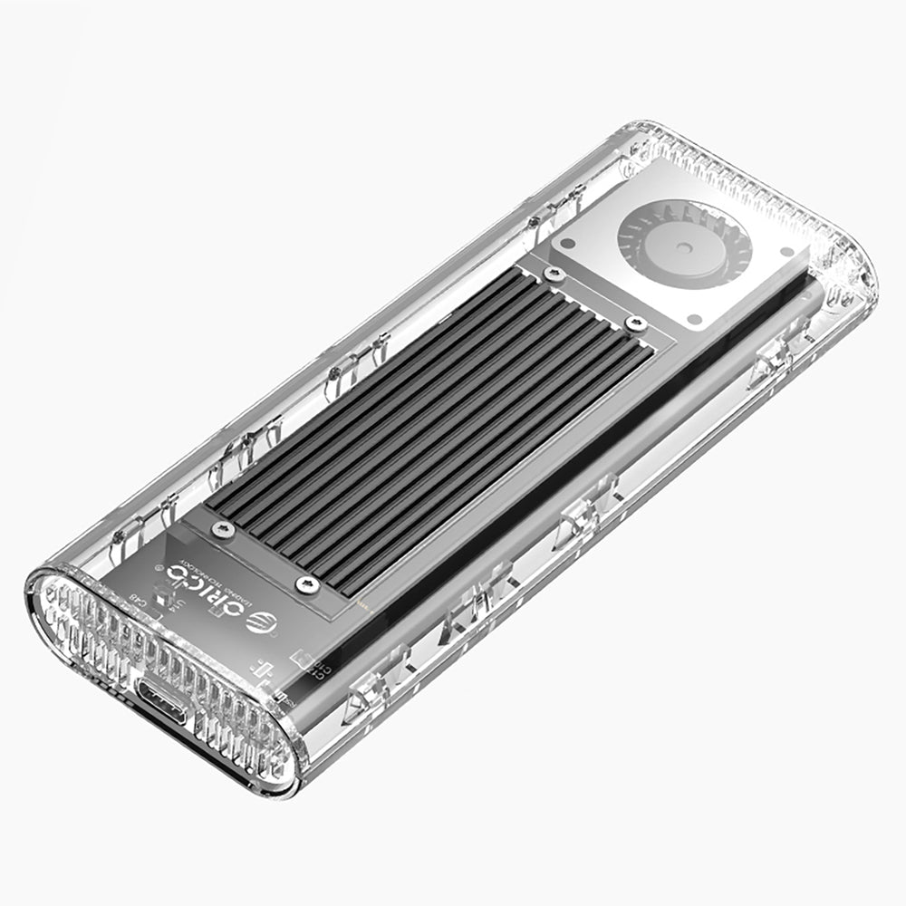 „Orico TCM2-G20“ M.2 NVME USB-C 3.2 20Gb/s diskas – sidabrinis/skaidrus
