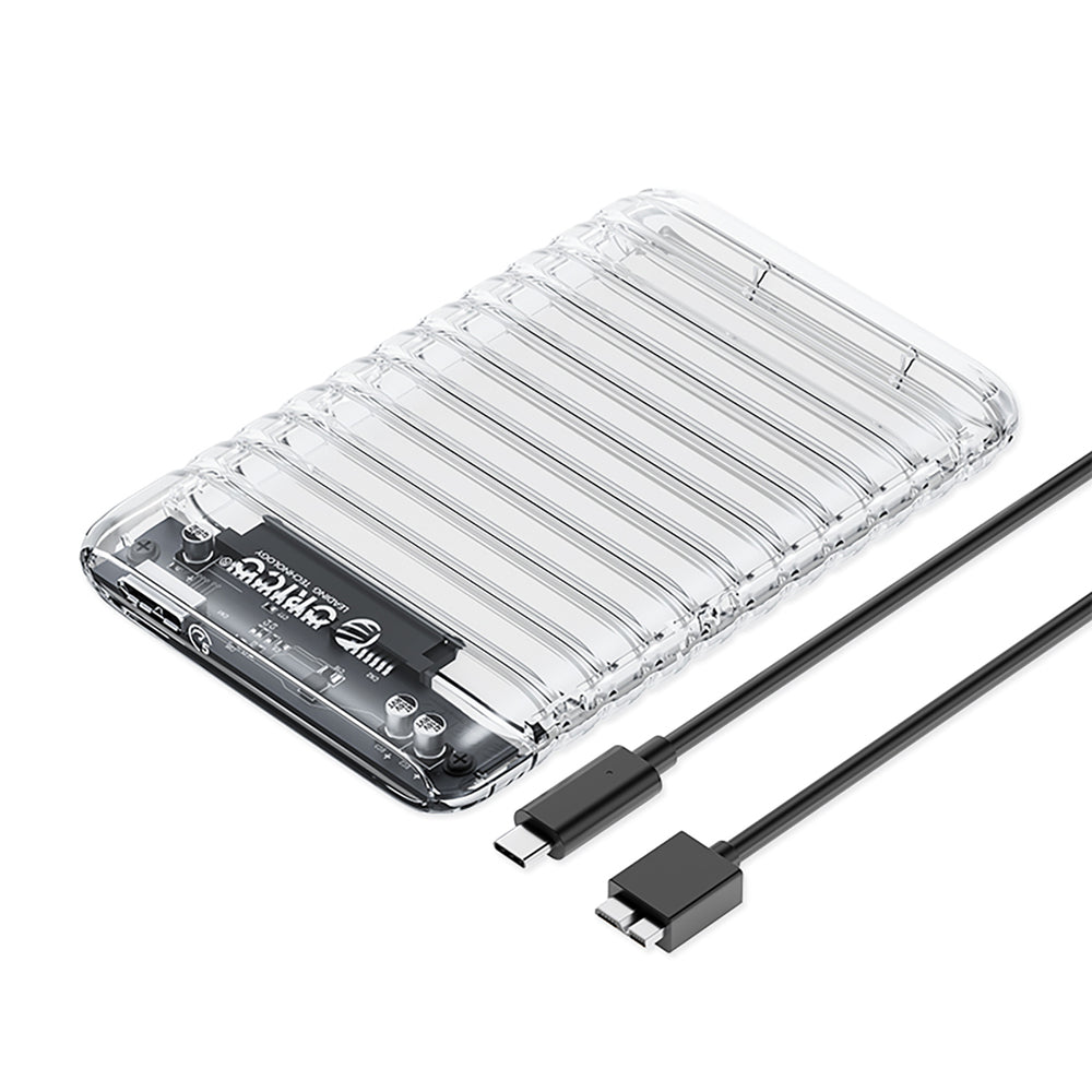 „Orico 2139U3-V1“ 2,5 colio HDD/SSD USB „Micro-B“ 5 Gb/s diskas – permatomas