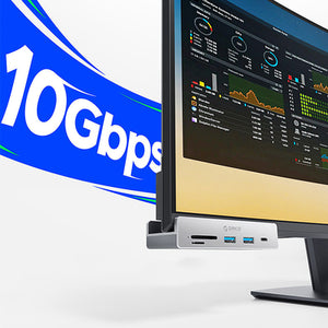 Orico MH5PC Hub Clamp-Mounted USB-C / 2x USB-A 3.2 + 1x USB-C 3.2 + 1x SD&amp;TF - Silver