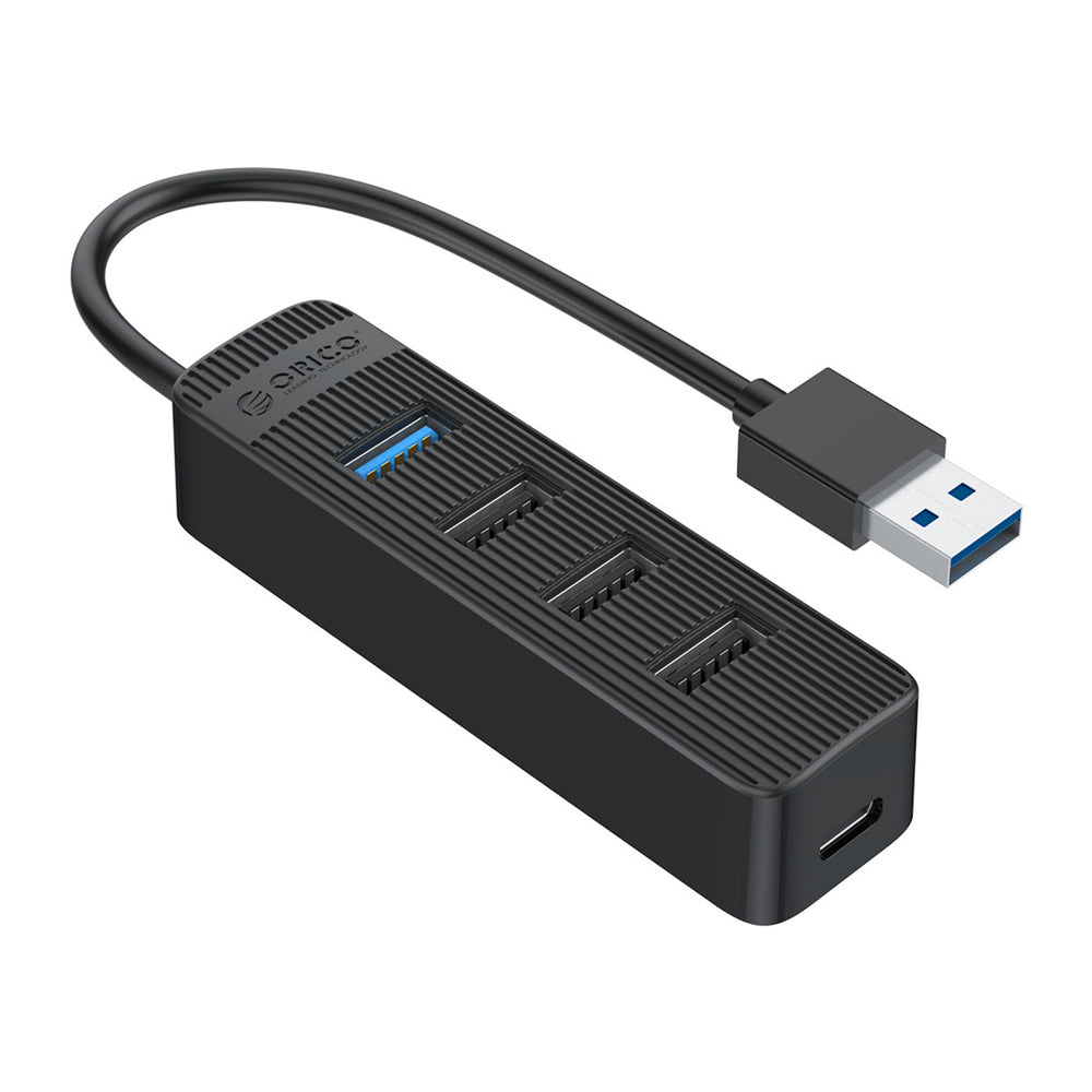 Orico TWU32-4A USB-A 3.1 šakotuvas / 1x USB-A 3.1 + 3x USB-A 2.0 + USB-C 5V/3A - juodas