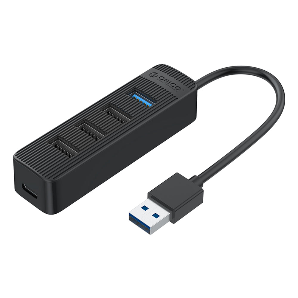 Orico TWU32-4A USB-A 3.1 šakotuvas / 1x USB-A 3.1 + 3x USB-A 2.0 + USB-C 5V/3A - juodas