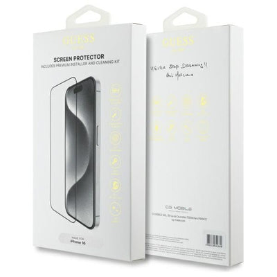 Guess Screen Protector 2.5D Outline Tempered Glass for iPhone 16