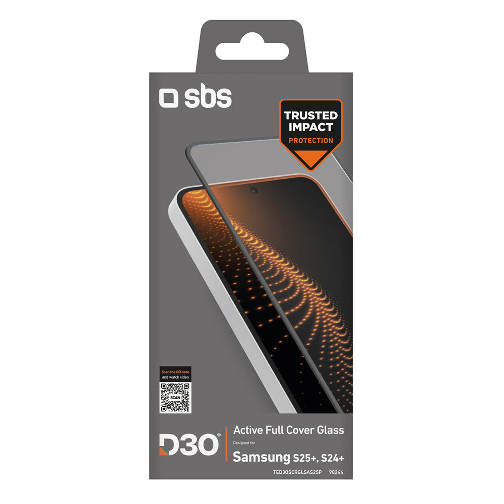 SBS Tempered Glass D3O with frame for Samsung Galaxy S25+ / S24+