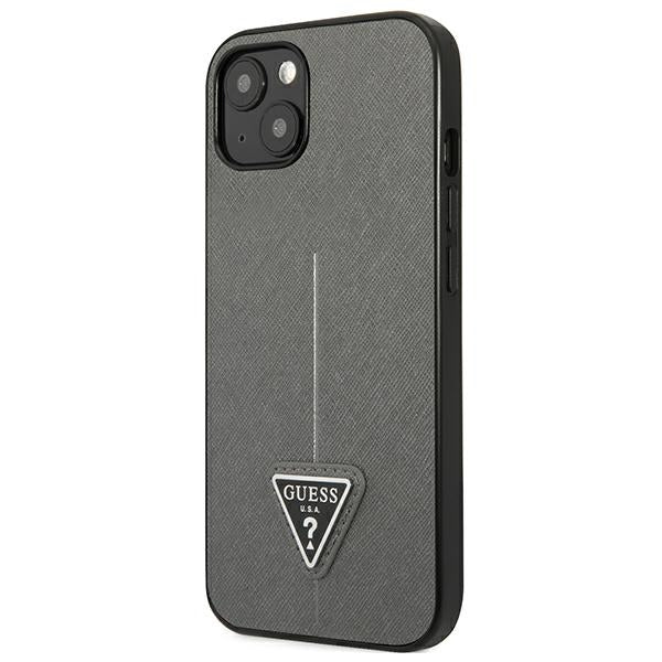 Guess SaffianoTriangle Logo case for iPhone 13 / 14 / 15 6.1" - silver