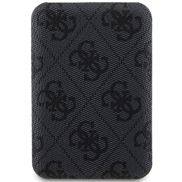 Guess Powerbank inductive 15W GUPB5FP4EMGK 5000mAh black/black 4G Leather Metal Logo MagSafe