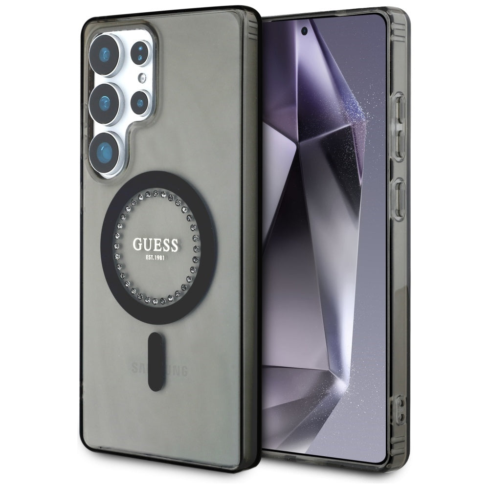 Guess Rhinestones Printed Classic Logo MagSafe Samsung Galaxy S25 Ultra case