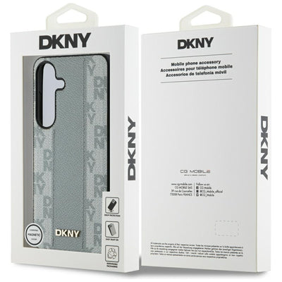 DKNY Leather Checkered Pattern MagSafe case for Samsung Galaxy S25 taupe