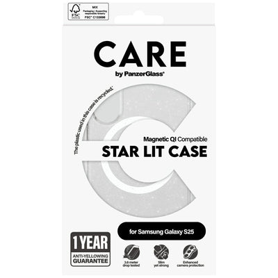 CARE by PanzerGlass Flagship Urban Combat Starlight White QI Case for Samsung Galaxy S25 - Transparent