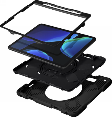 LAUT Shield Enduro Case with Apple Pencil Holder for iPad Pro 11" 1 / 2 / 3 / 4, iPad Air 10.9" 4 / 5 - Black