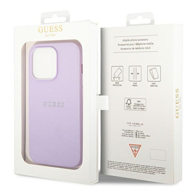 Guess Saffiano Strap Case for iPhone 14 Pro Max 6.7" - Purple