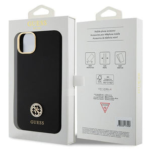 Guess Silicone Logo Strass 4G Case for iPhone 15 Plus / 14 Plus 6.7" - Black