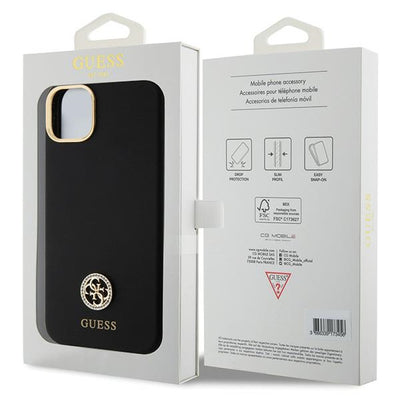 Guess Silicone Logo Strass 4G Case for iPhone 15 Plus / 14 Plus 6.7" - Black