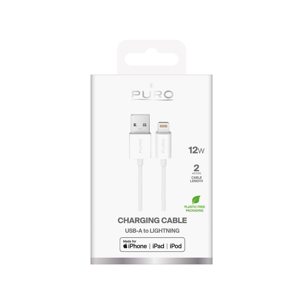 Puro TPE 12W USB-A - Lightning Cable 2m - White
