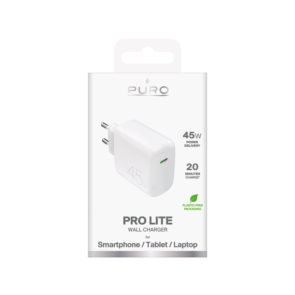 Puro PROLITE 45W USB-C Wall Charger - White