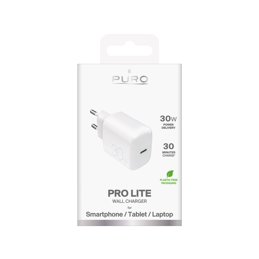 Puro PROLITE 30W USB-C Wall Charger - White