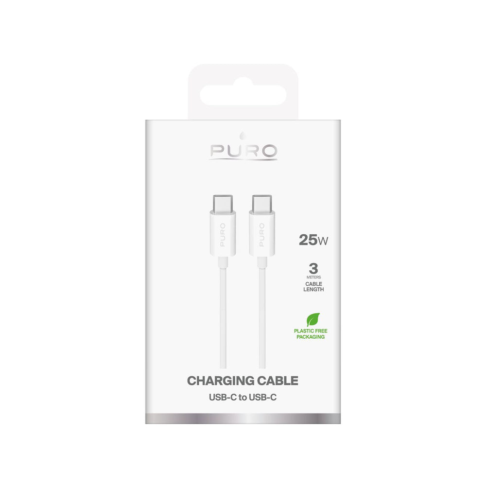 Puro TPE 25W USB-C - USB-C 3m Cable - White