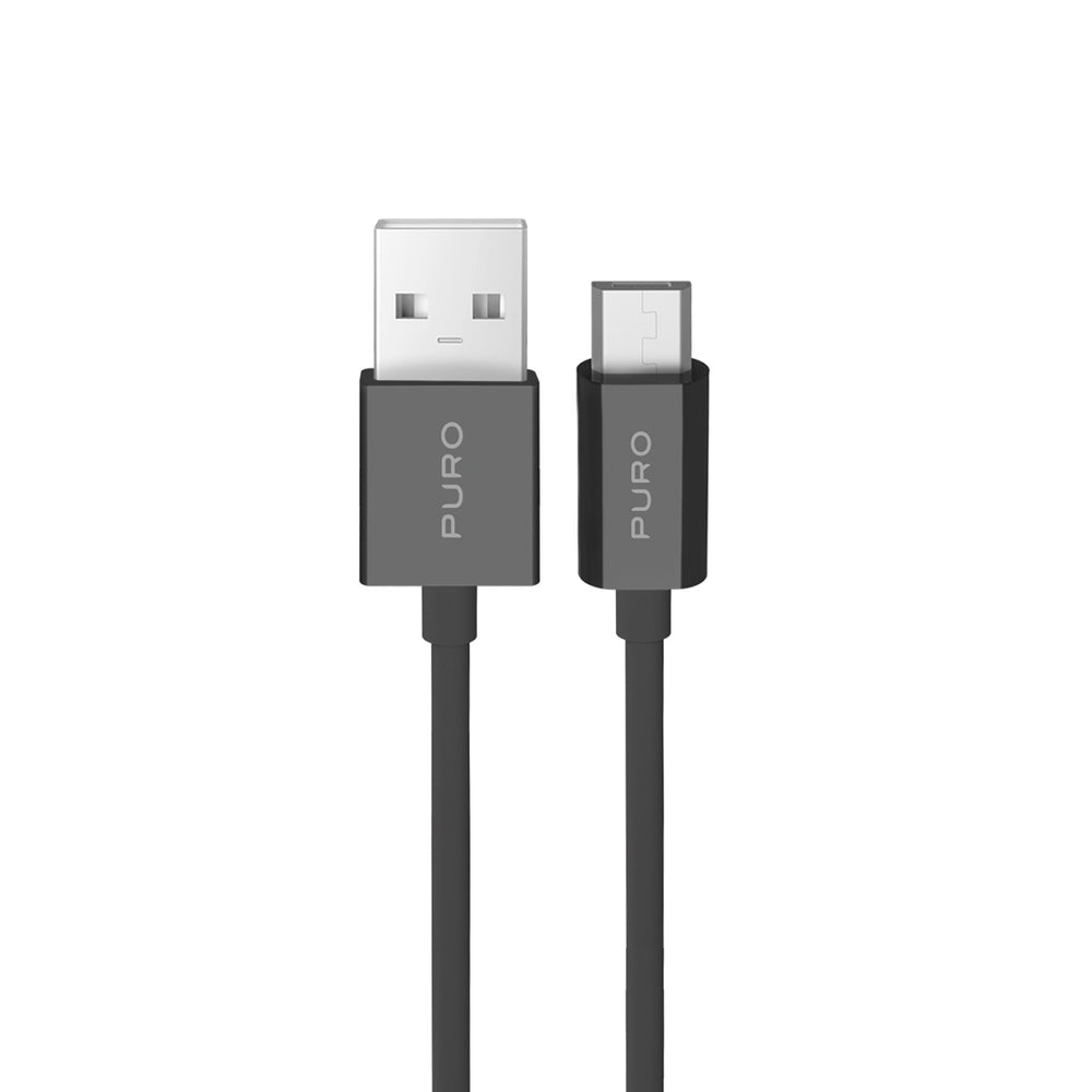 „Puro“ 12 W TPE USB-A – „microUSB“ 2 m laidas – juodas