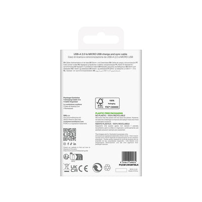 Puro 12W TPE USB-A - microUSB 2m Cable - Black