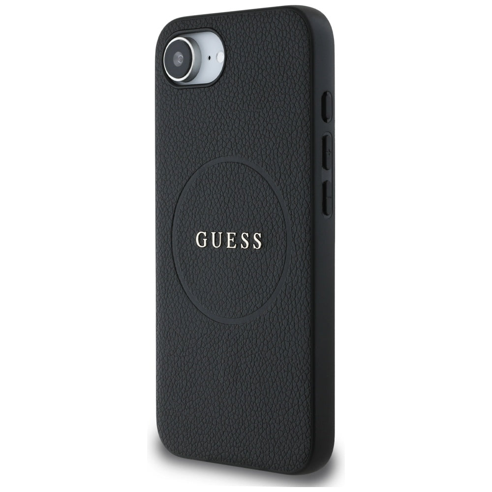 Guess PU Grained Classic Logo case with MagSafe for iPhone 16e - black