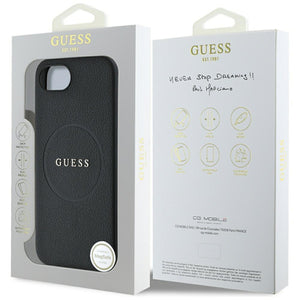 Guess PU Grained Classic Logo case with MagSafe for iPhone 16e - black