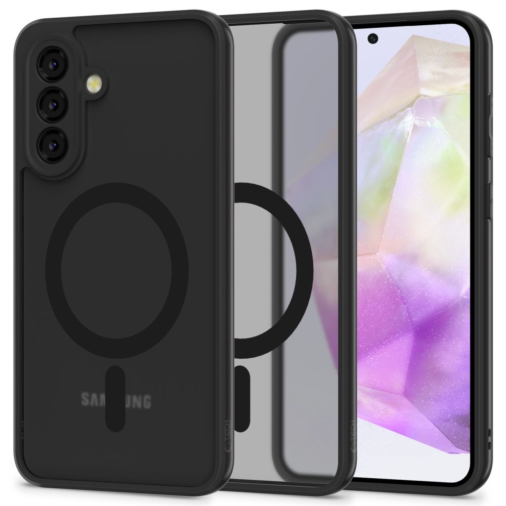 „Tech-Protect MagMat MagSafe“ dėklas, skirtas „Samsung Galaxy A36 5G“ – matinės juodos spalvos