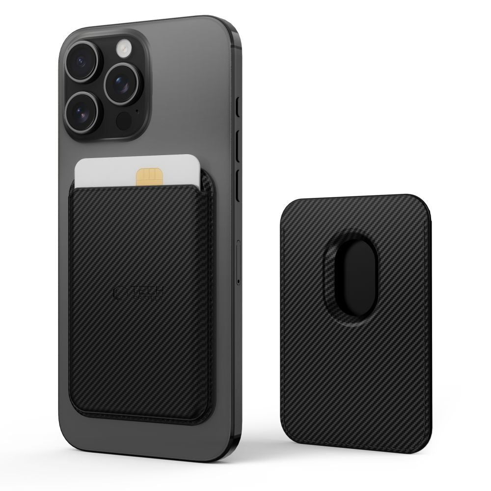 Tech-Protect MagWallet Magsafe Case with Universal Magnetic Card or Document Holder - Black