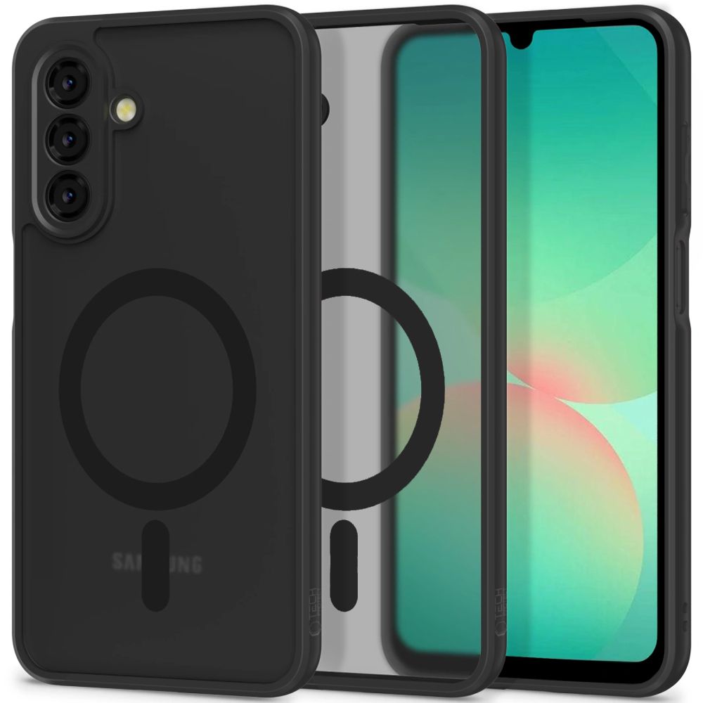 „Tech-Protect MagMat MagSafe“ dėklas, skirtas „Samsung Galaxy A26 5G“ – matinės juodos spalvos