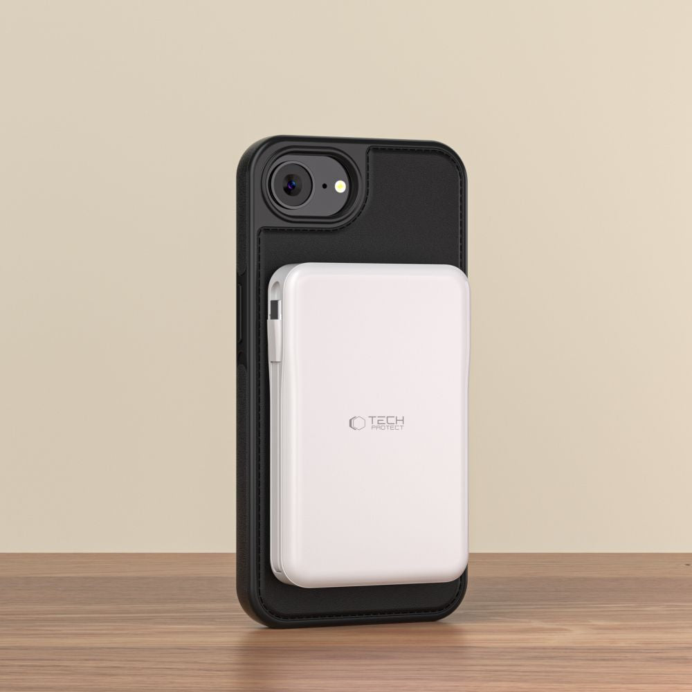 Tech-Protect Wallet MagSafe iPhone 16e Case - Matte Black