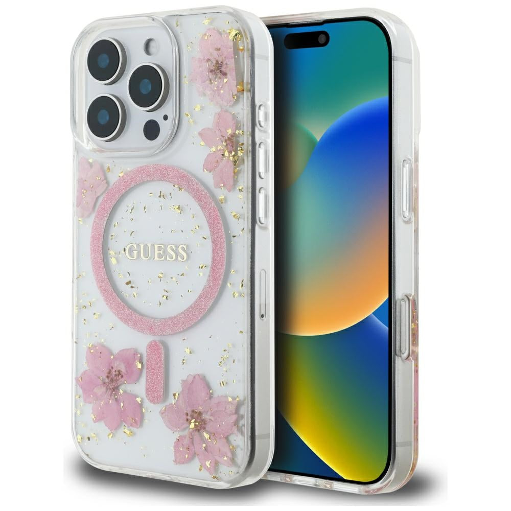 Guess Resin Flowers MagSafe iPhone 16 Pro Max Case