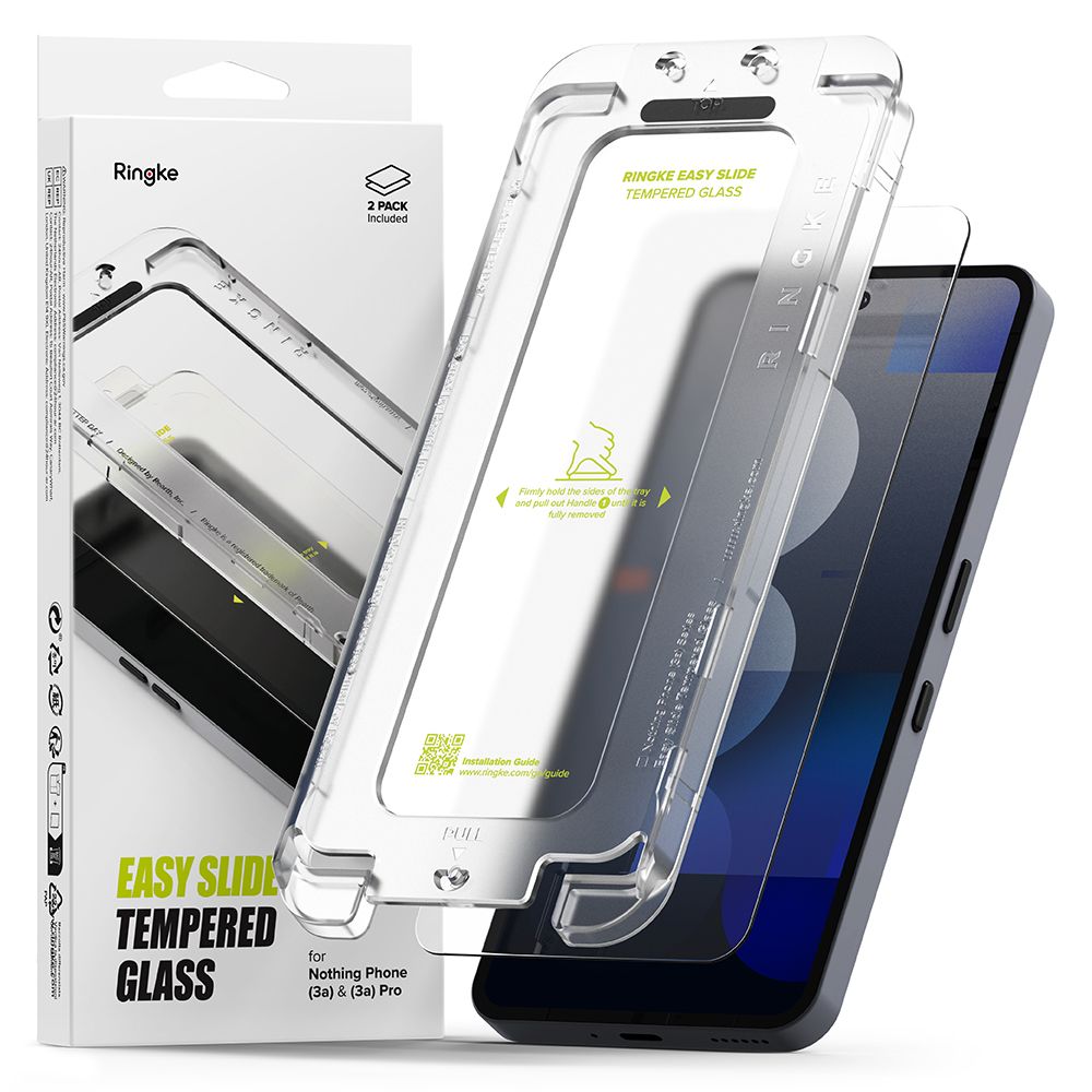 Ringke Easy Slide Tempered Glass 2-pack for Nothing Phone 3A / 3A Pro - Clear