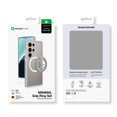 AmazingThing Minimal Mag Case with Magnetic Ring and Magnetic Ring for Samsung Galaxy S25 - Transparent