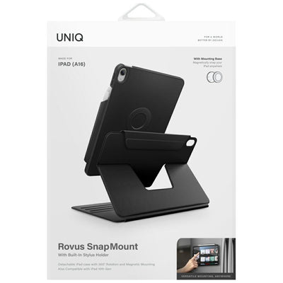 Uniq Rovus Snapmount Magnetic 360 Rotating Detachable case for iPad 11" 2025 / iPad 10.9" 2022 (10th gen.) - black