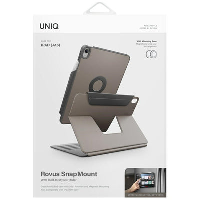 Uniq Rovus Snapmount Magnetic 360 Rotating Detachable Case for iPad 11" 2025 / iPad 10.9" 2022 (10th gen.) - Gray