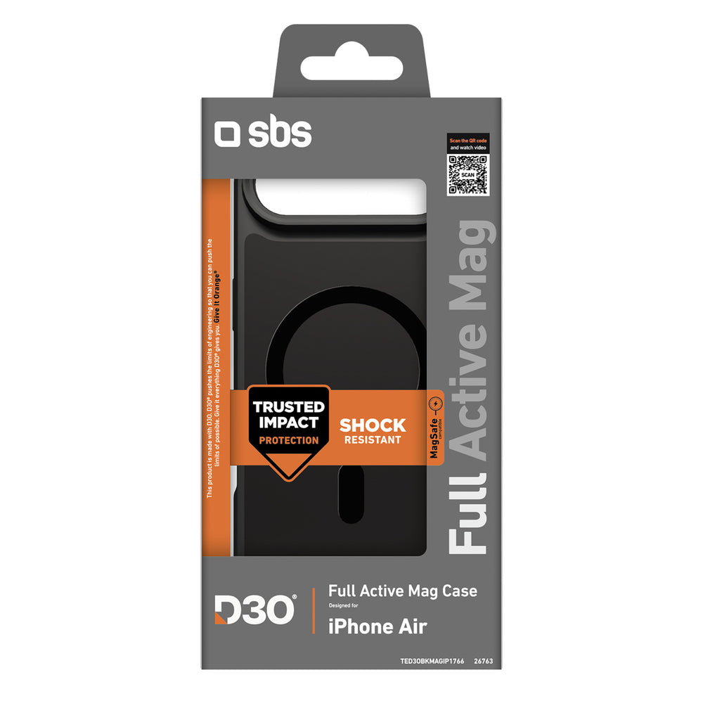 SBS Full Active Mag Case with D3O Technology for iPhone 17 Air - Black
