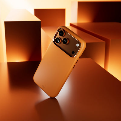 Puro Icon Mag Pro Liquid Silicone Case for iPhone 17 Pro, MagSafe Compatible, with Camera Protection and Aluminum Buttons - Orange