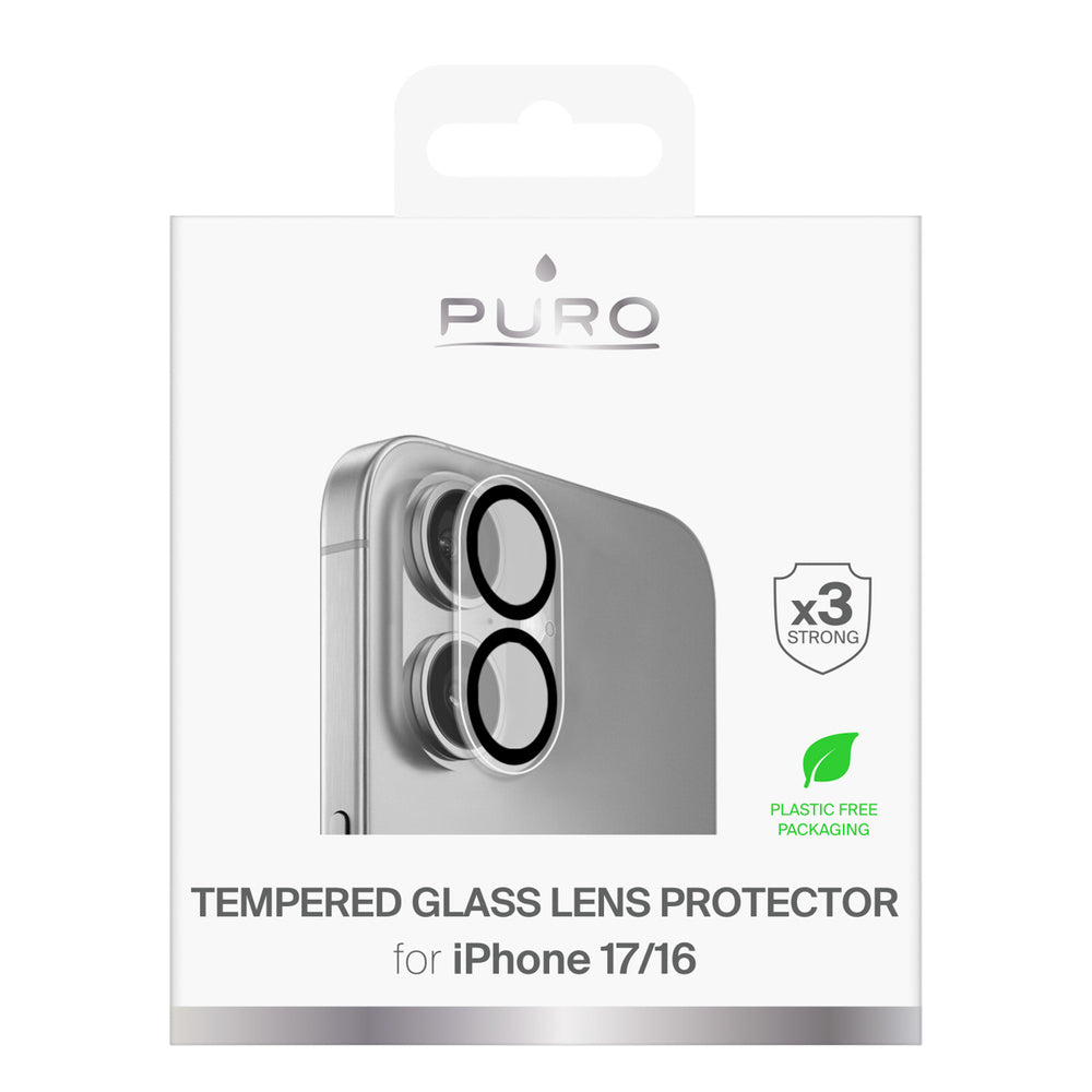Puro Camera Standard Tempered Glass for iPhone 17 / iPhone 16 for Camera Island and Lenses