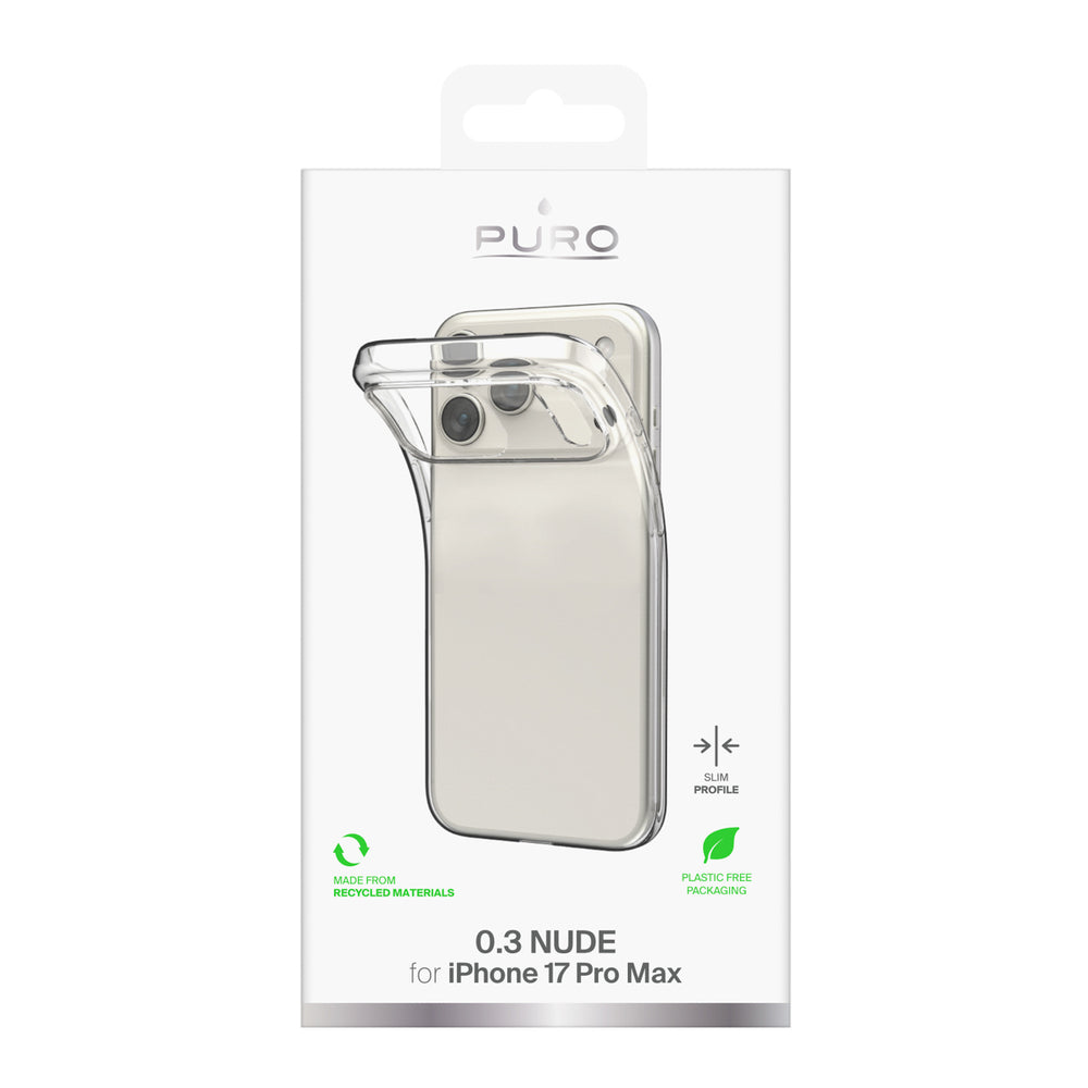 Puro 0.3 Nude Ultra-Slim TPU Case for iPhone 17 Pro Max - Transparent